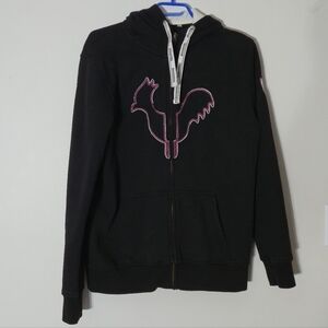 Rossignol Size XL Black 1907 Rooster Full Zip Waffle Knit Hoodie